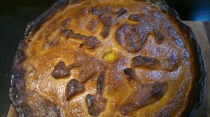 Mile-high wild pie. Experts should be able to identify my pastry mushrooms!